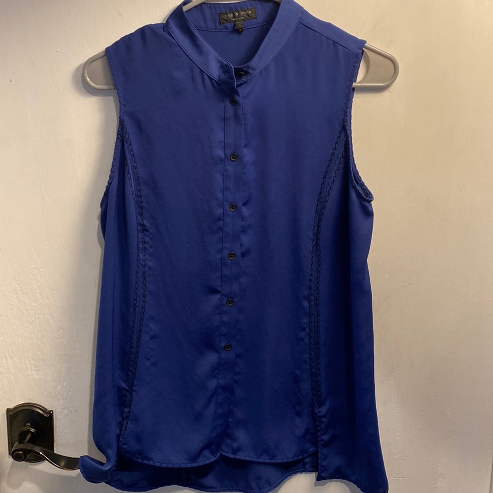 Rag and Bone Blue Sleeveless Top